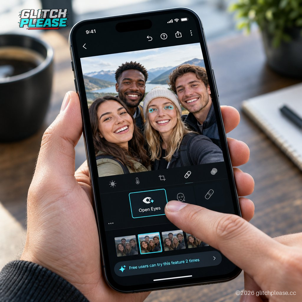 Adobe Lightroom mobile's Open Eyes feature